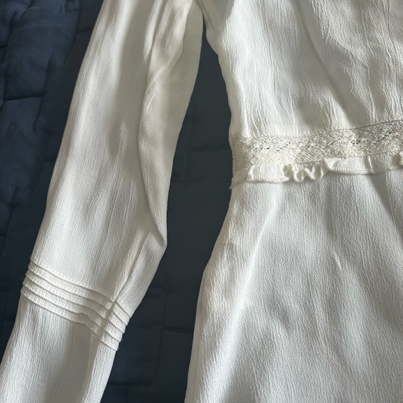 Zara Basic White bohemian feminine peasant blouse - Picture 3 of 9